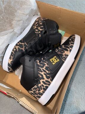 DC women’s Black & Leopard High-Top Sneakers